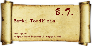 Berki Tomázia névjegykártya